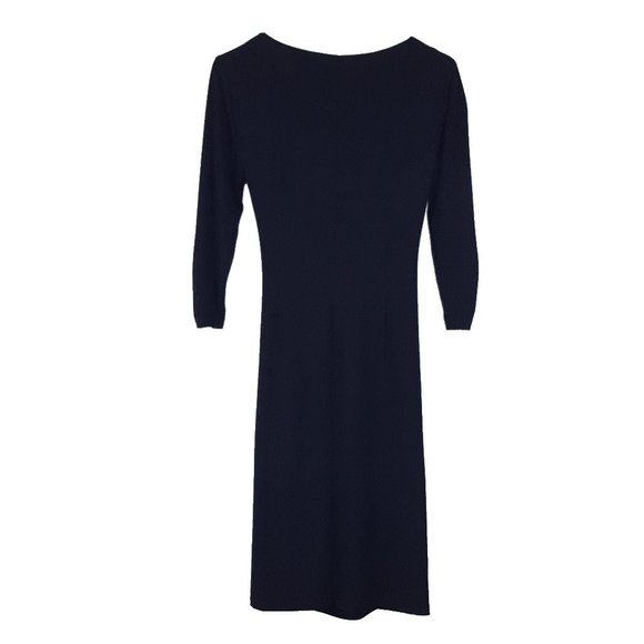 NEW Lauren Ralph Lauren Belair Ruched Sheath Dress Plunge Neck Solid Black - Picture 4 of 4